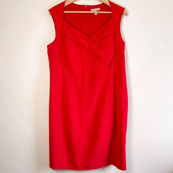 Dress Barn Dresses & Skirts - Dressbarn Red Sweatheart Neckline Dress 16